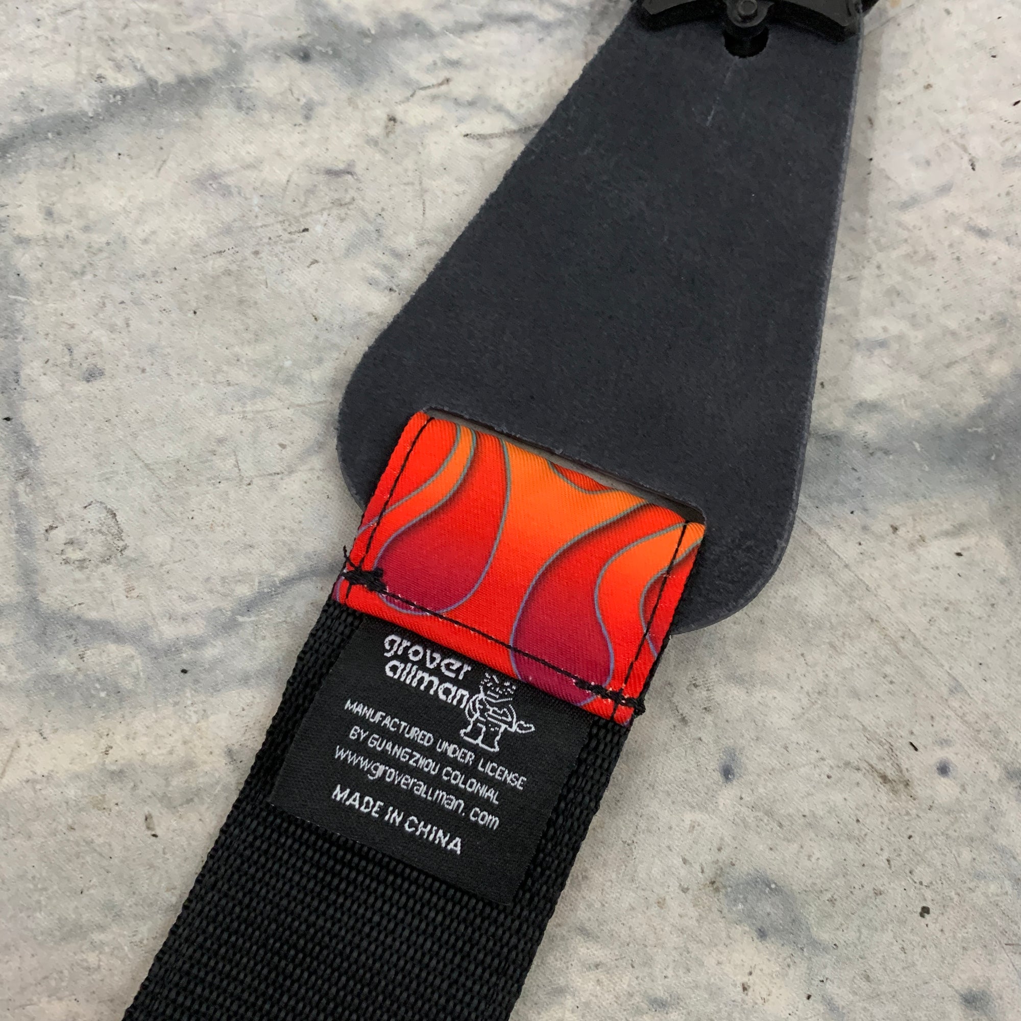 Grover Allman Nylon Flame Strap (Leather Ends)
