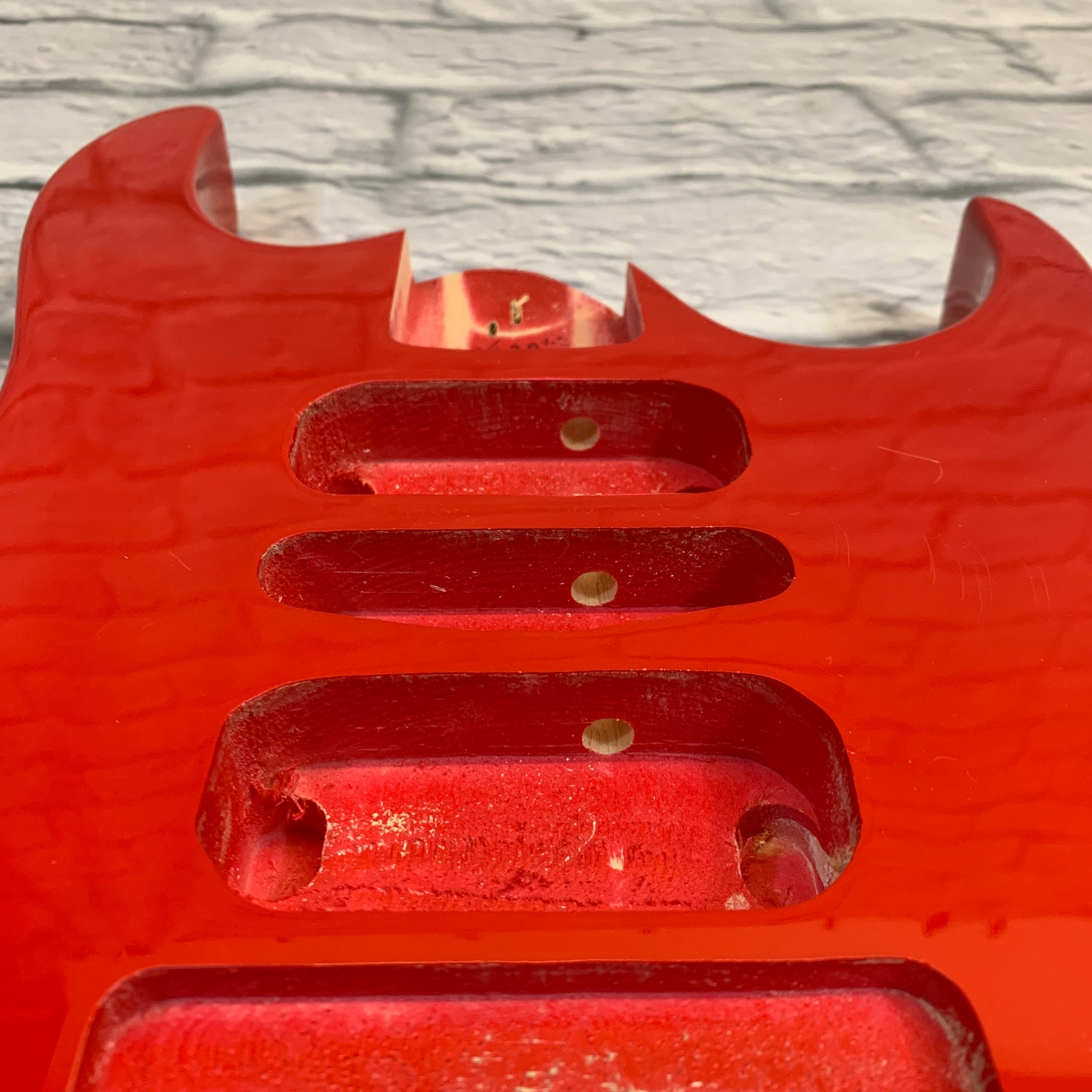 Unknown Ibanez Style HSH Electric Guitar Body Red