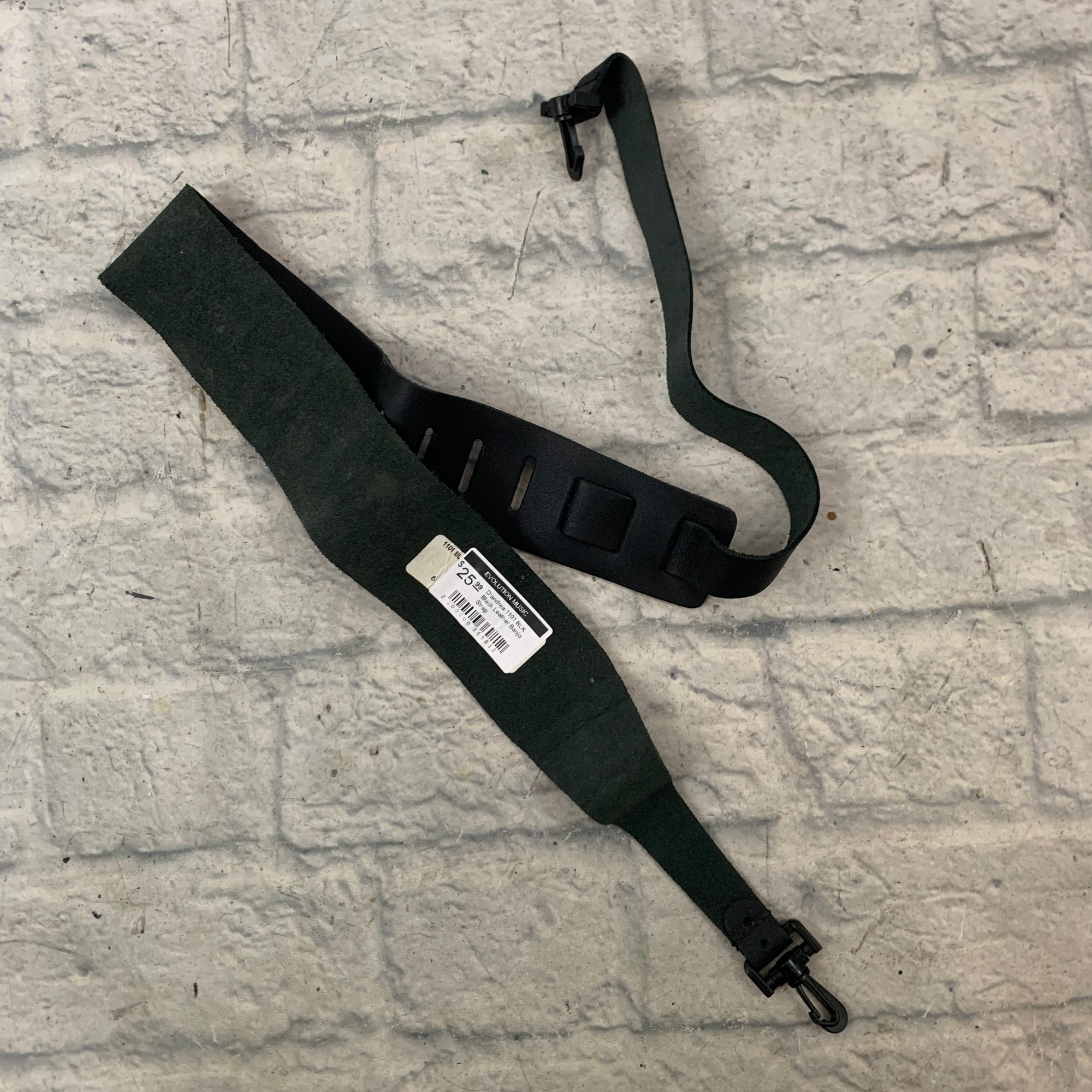 D'andrea 1101 BLK Black Leather Banjo Strap
