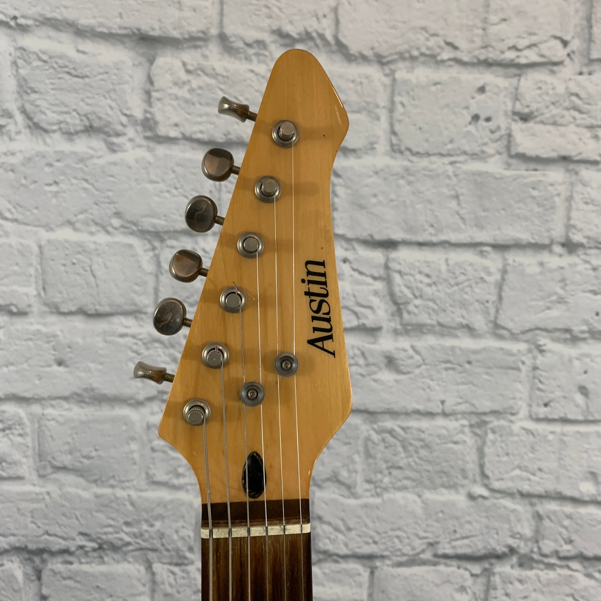 Austin Strat Style Electric Guitar Trans Green with Photo-Flame Top