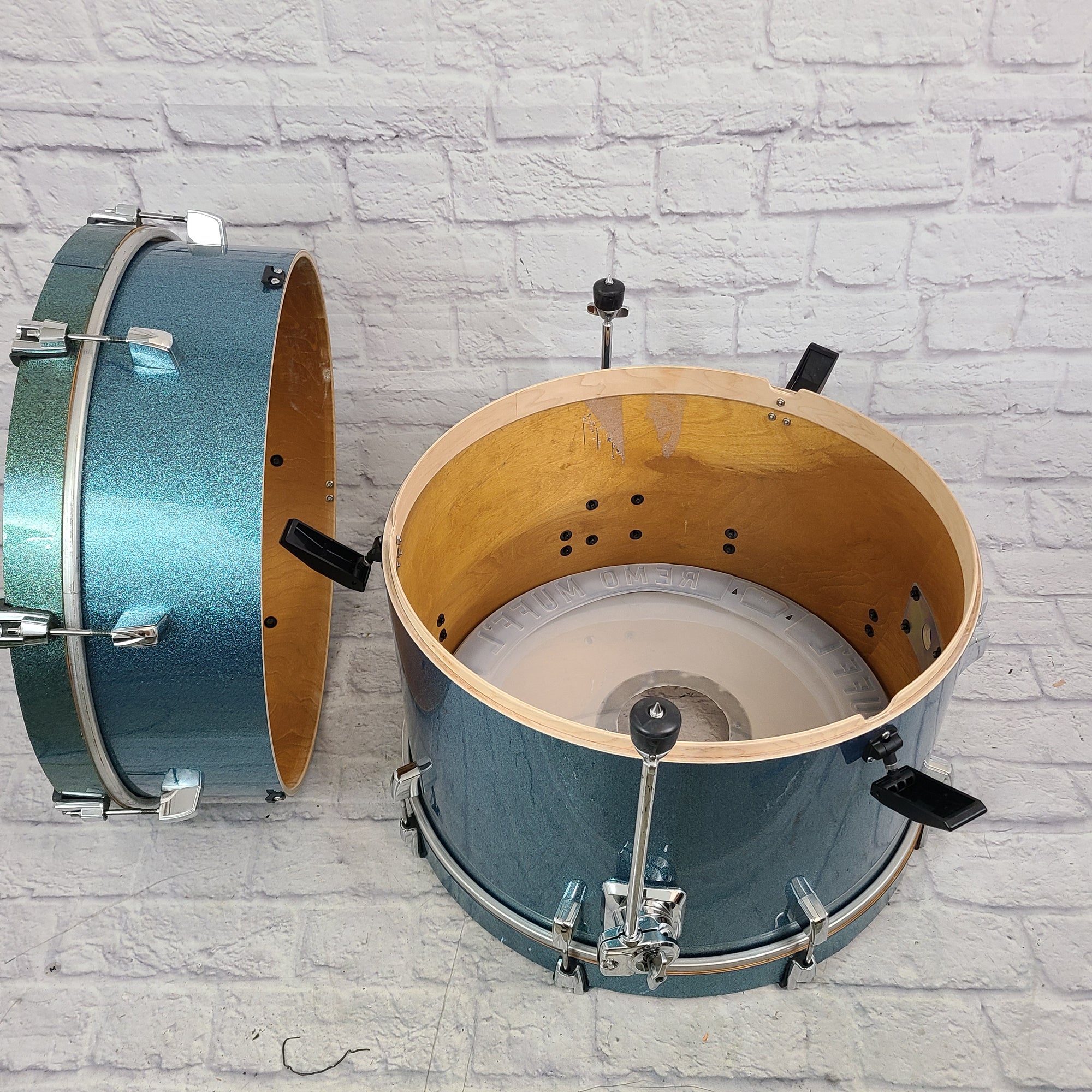 Tama Silverstar 22x18 Bass Drum - Sky Blue Sparkle MODDED NESTING