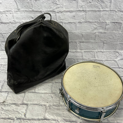 Norma Blue Sparkle 14x5" Snare MIJ w/ Leather Bag and Stand