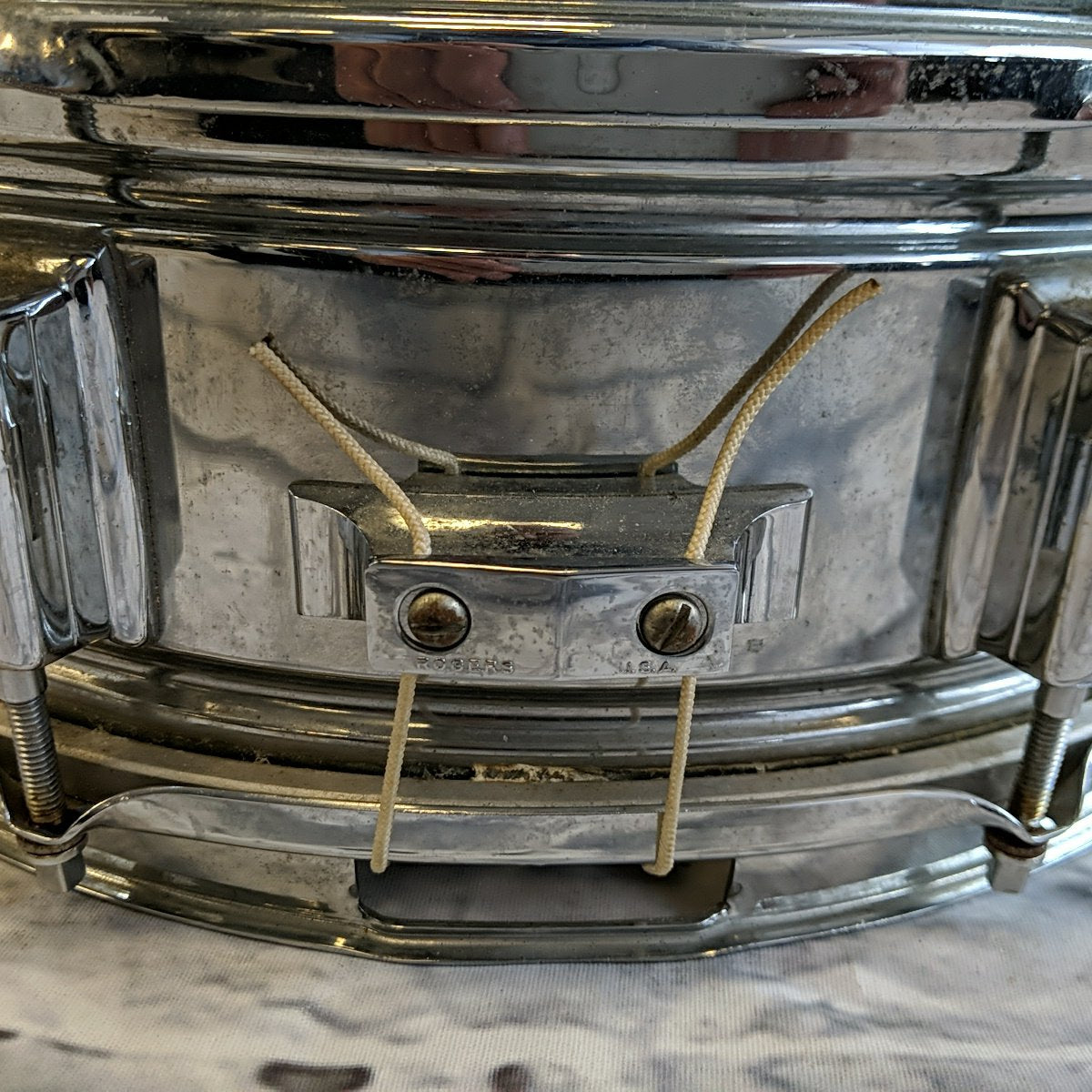 Rogers Powertone Chrome Over Brass 8-Lug 14x5" Snare Drum