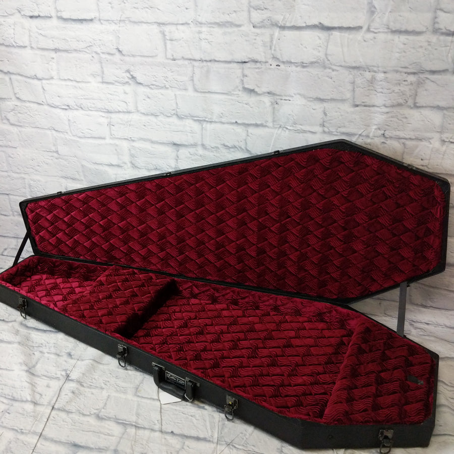 Coffin Case Bass Guitar Case Red Velvet Interior - 47 x 18