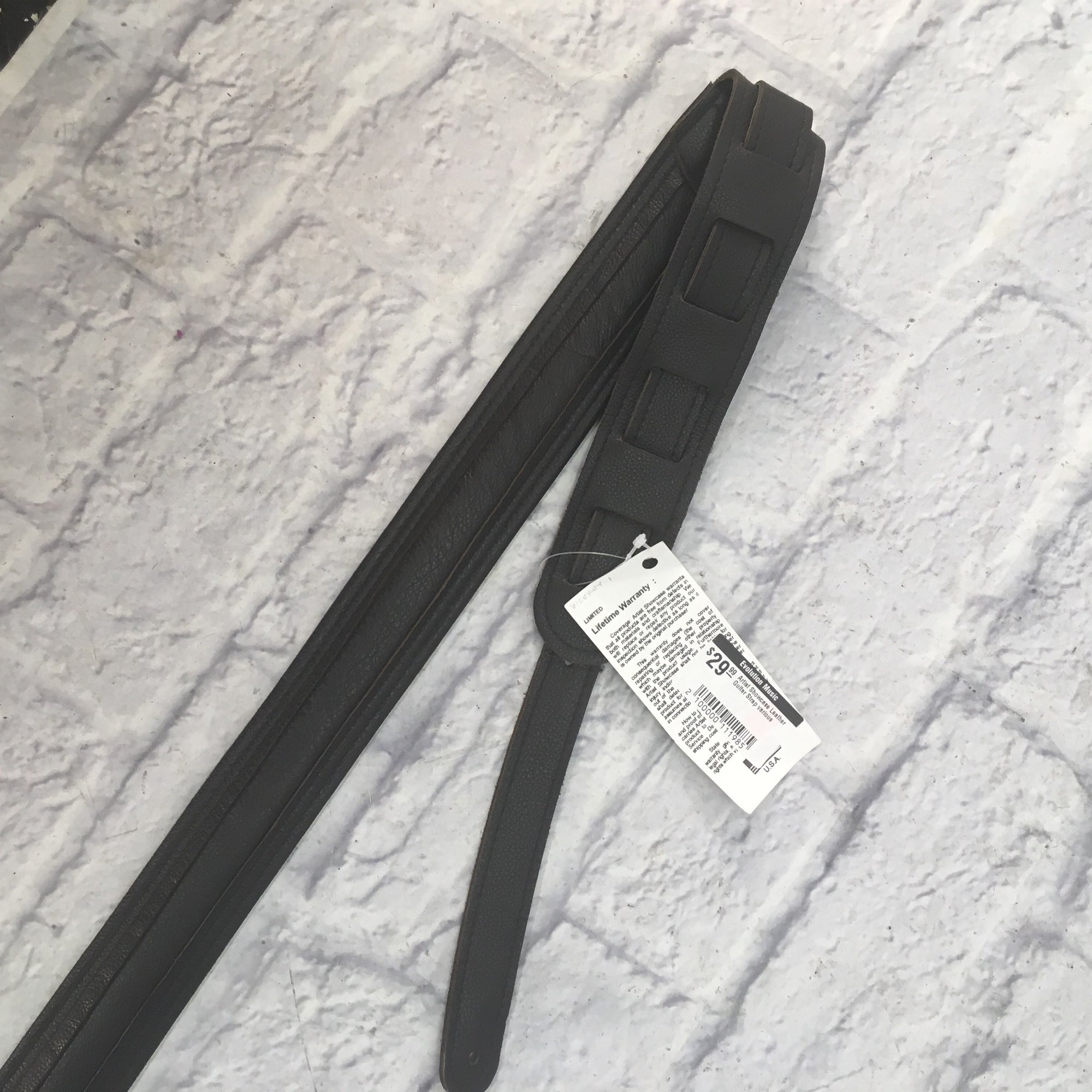 Artist Showcase Leather Princeton (Thin Grippy Dark Brown)  Guitar Strap