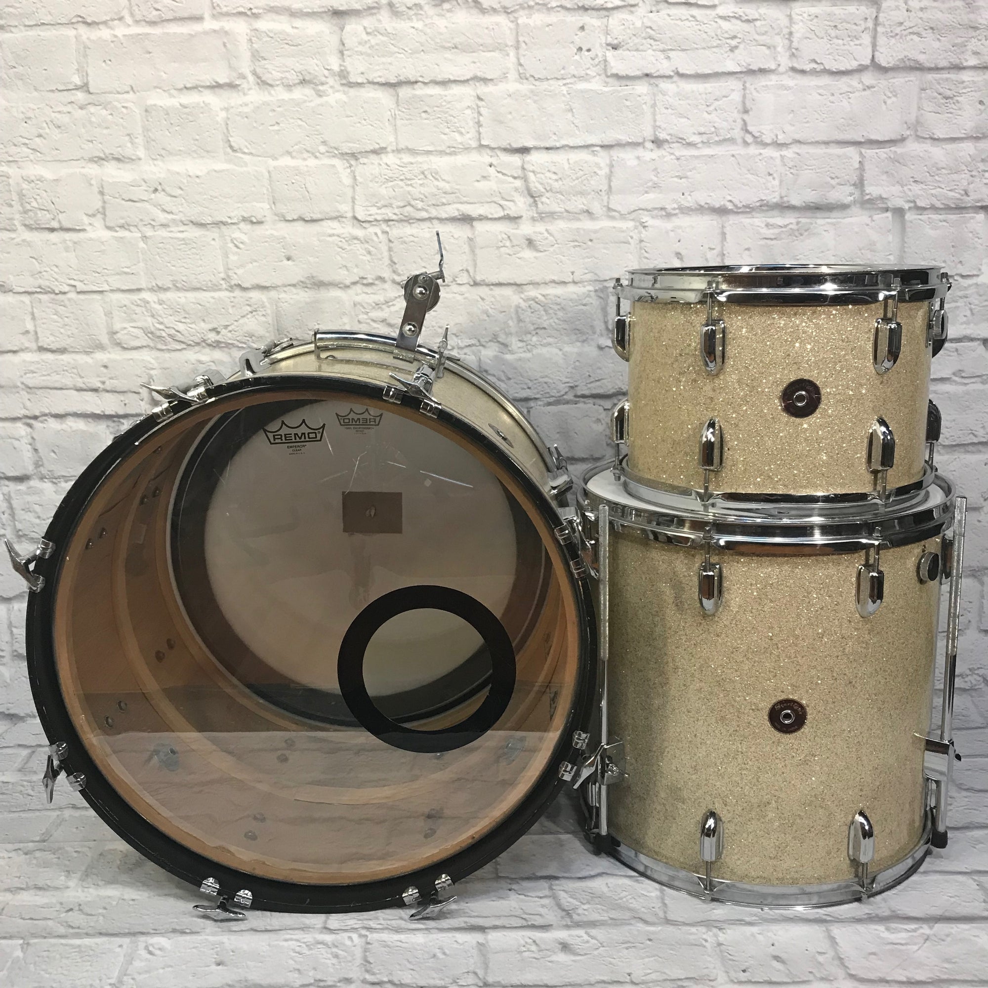 Vintage 1960's Starlight "Stencil" Drum Kit Gold Sparkle