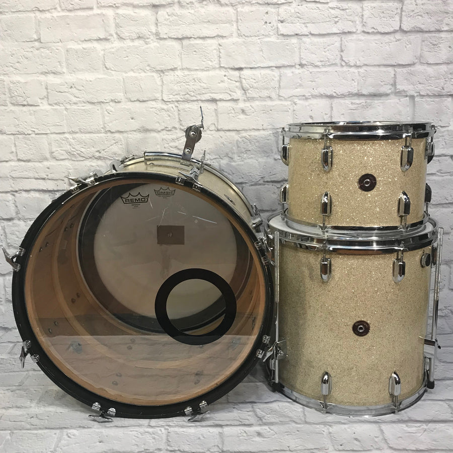 Vintage 1960's Starlight "Stencil" Drum Kit Gold Sparkle