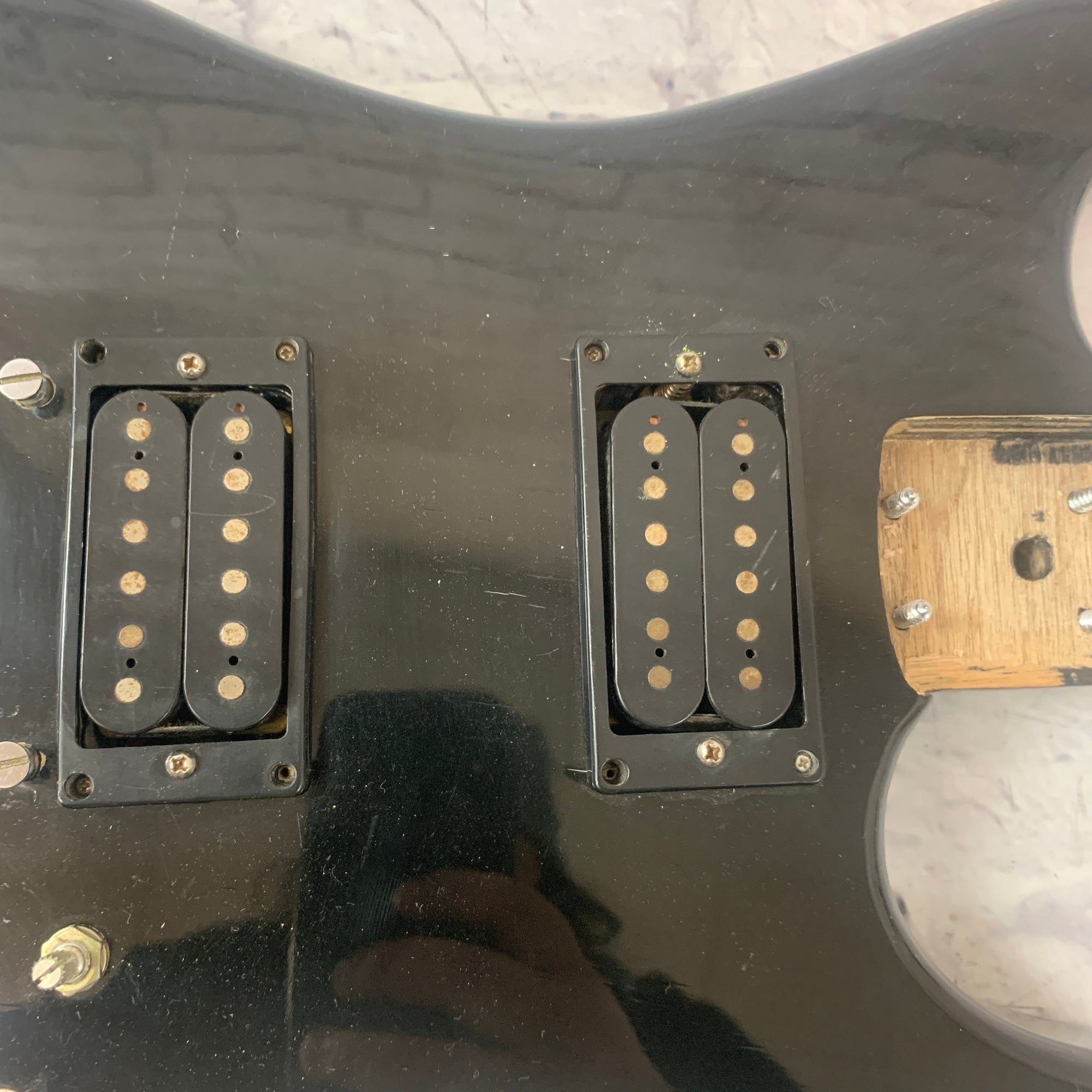 Unknown Black Electric Guitar Body 2HB