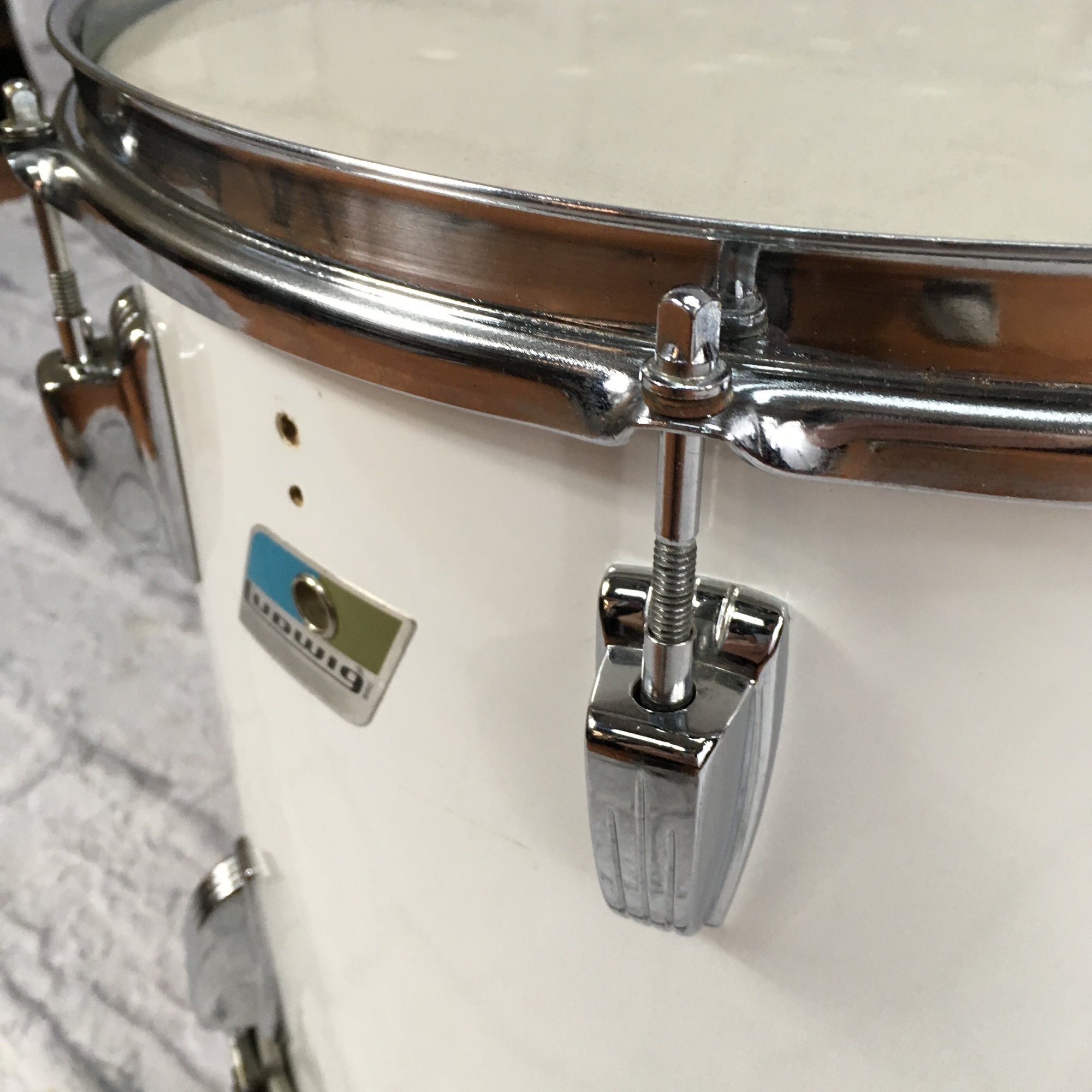 Vintage Ludwig 15x12 Tom No Serial Clear Maple Blue & Olive