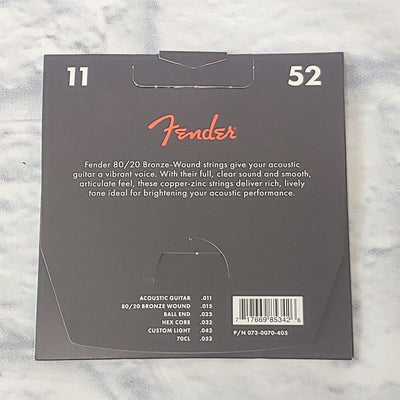 Fender 80/20 Bronze Wound 11-52 Acoustic Guitar String