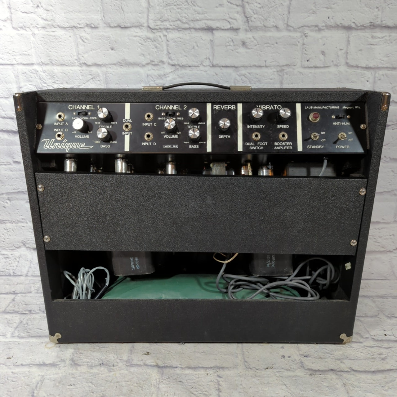 Vintage 70s Laub Manufacturing Unique Guitar 2x12 Combo Amp