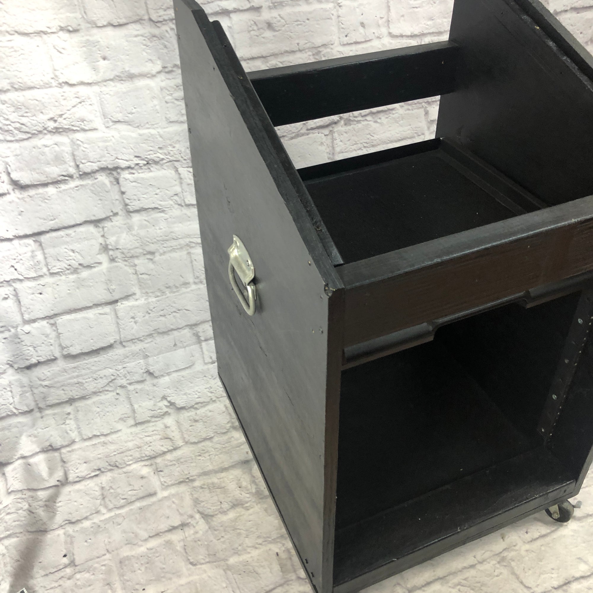 Unknown Wooden Studio Rack with Sliding Shelf