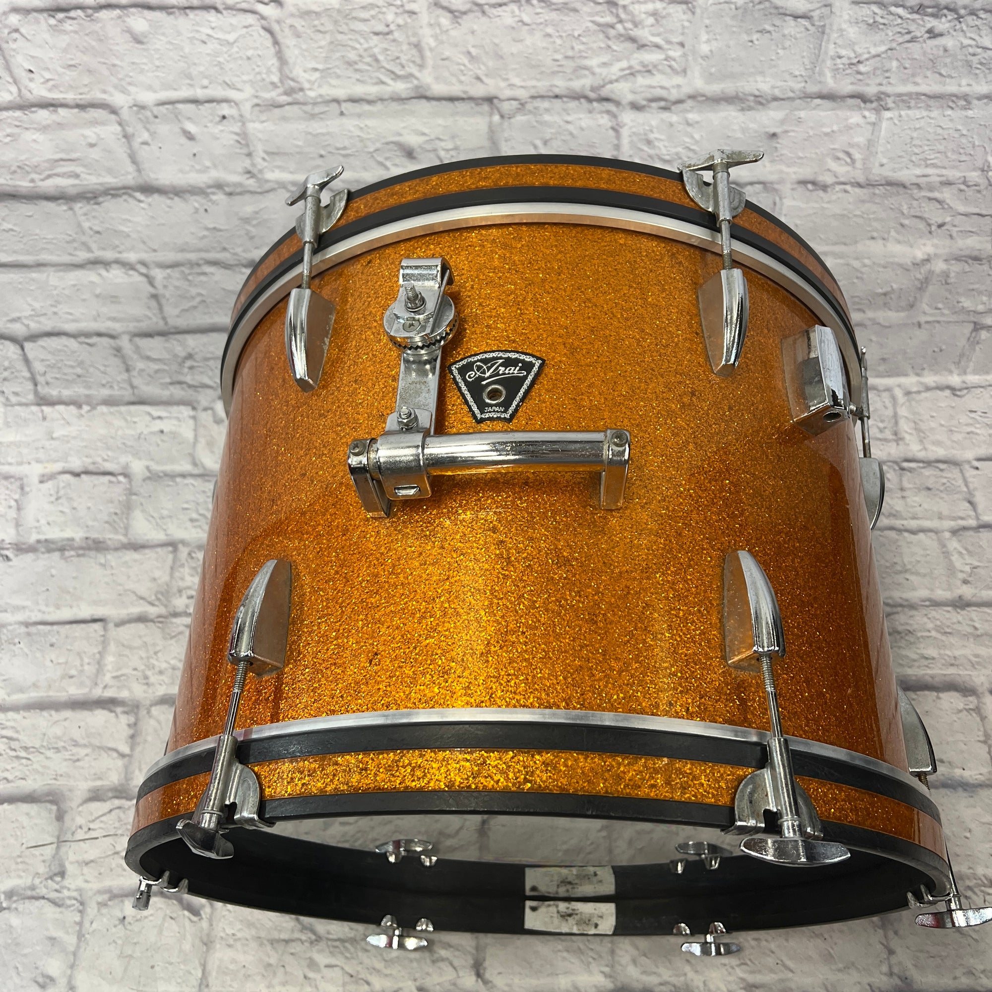 Arai 3pc 1970s Japanese Gold Sparkle Drum Set