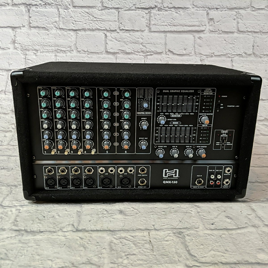 QMX-150 400-Watt Powered 8-Channel Mixer-Amp