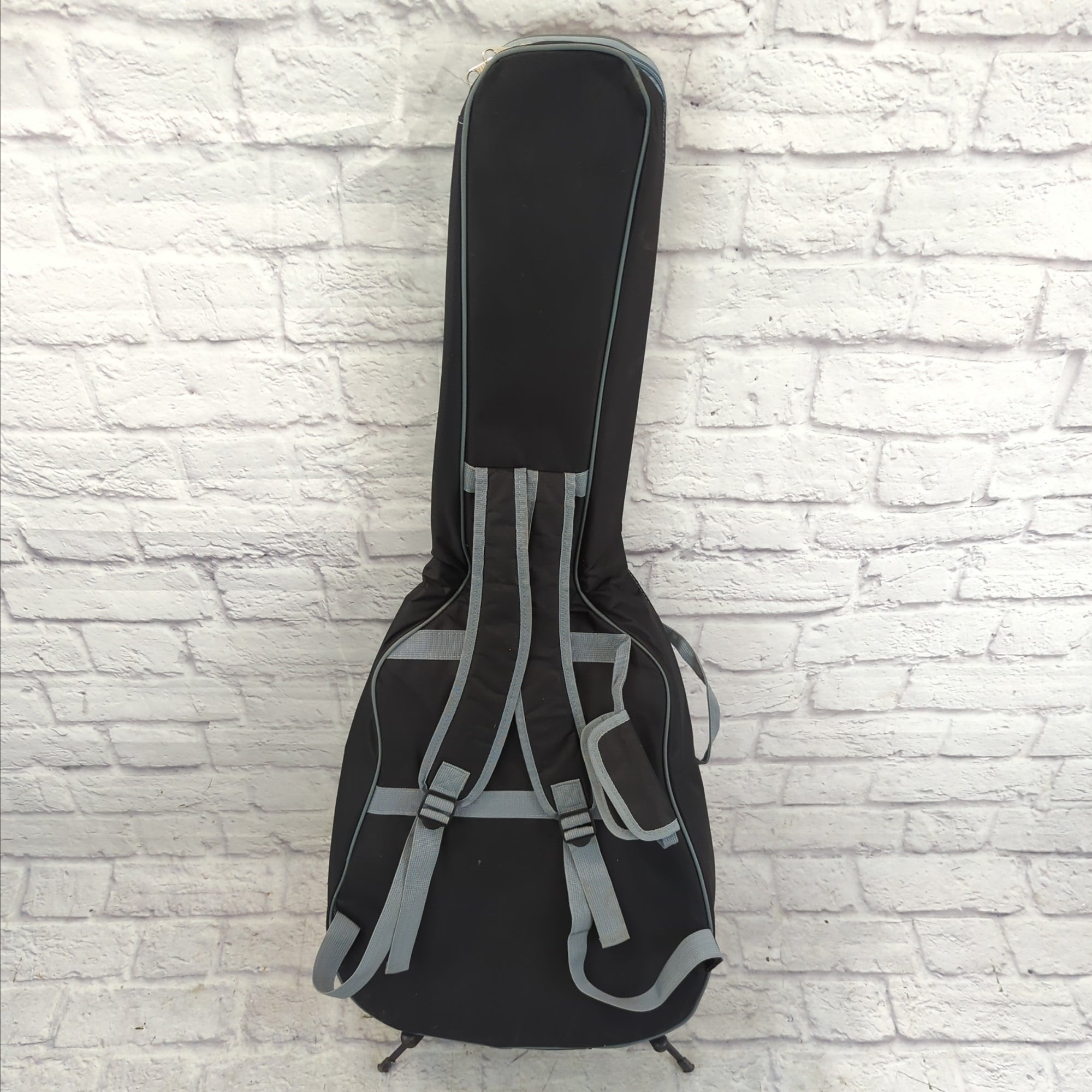 Acoustic Guitar Gig Bag with Shoulder Straps and Accessory Pouches - Black and Grey
