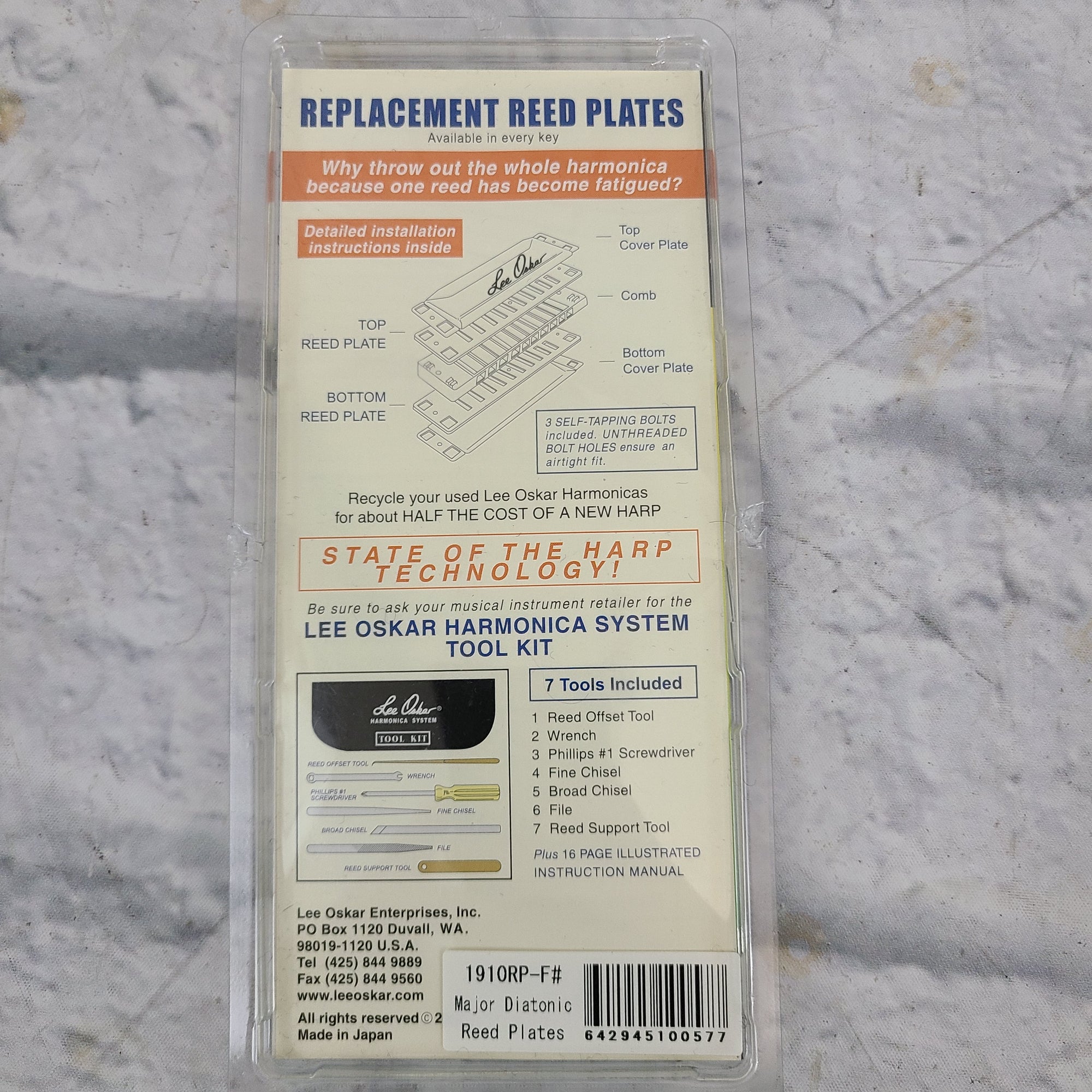 Lee Oskar Major Key of D Harmonica Plates