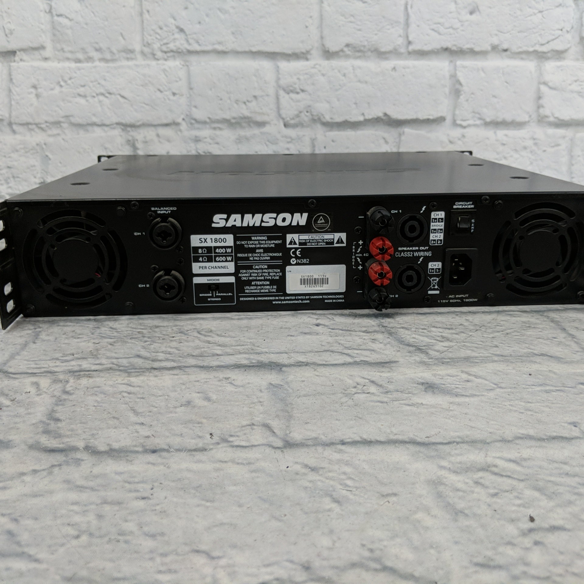 Samson SX 1800 Stereo Amplifier - Evolution Music