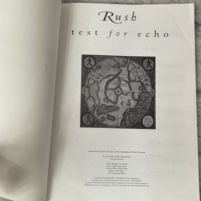 Rush Test For Echo Guitar Tab Song Book 1997 Paperback