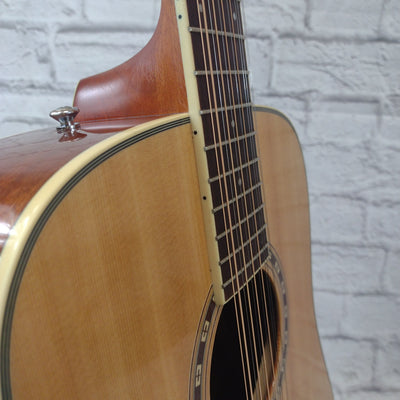 Washburn WD10S12 Dreadnaught 12 String Acoustic Guitar Natural