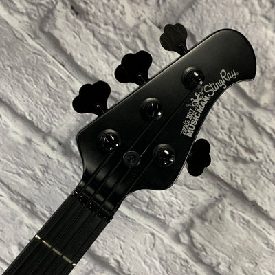 Ernie Ball Music Man StingRay HH Stealth Black 4 String Bass w/ Case