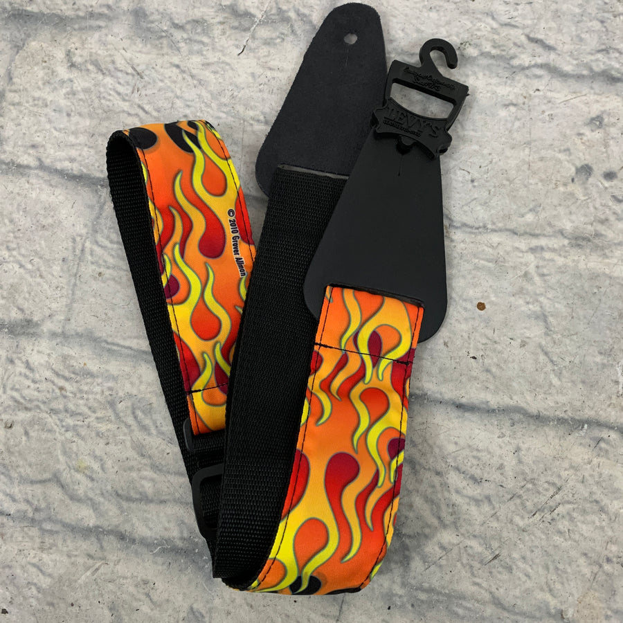 Grover Allman Nylon Flame Strap (Leather Ends)