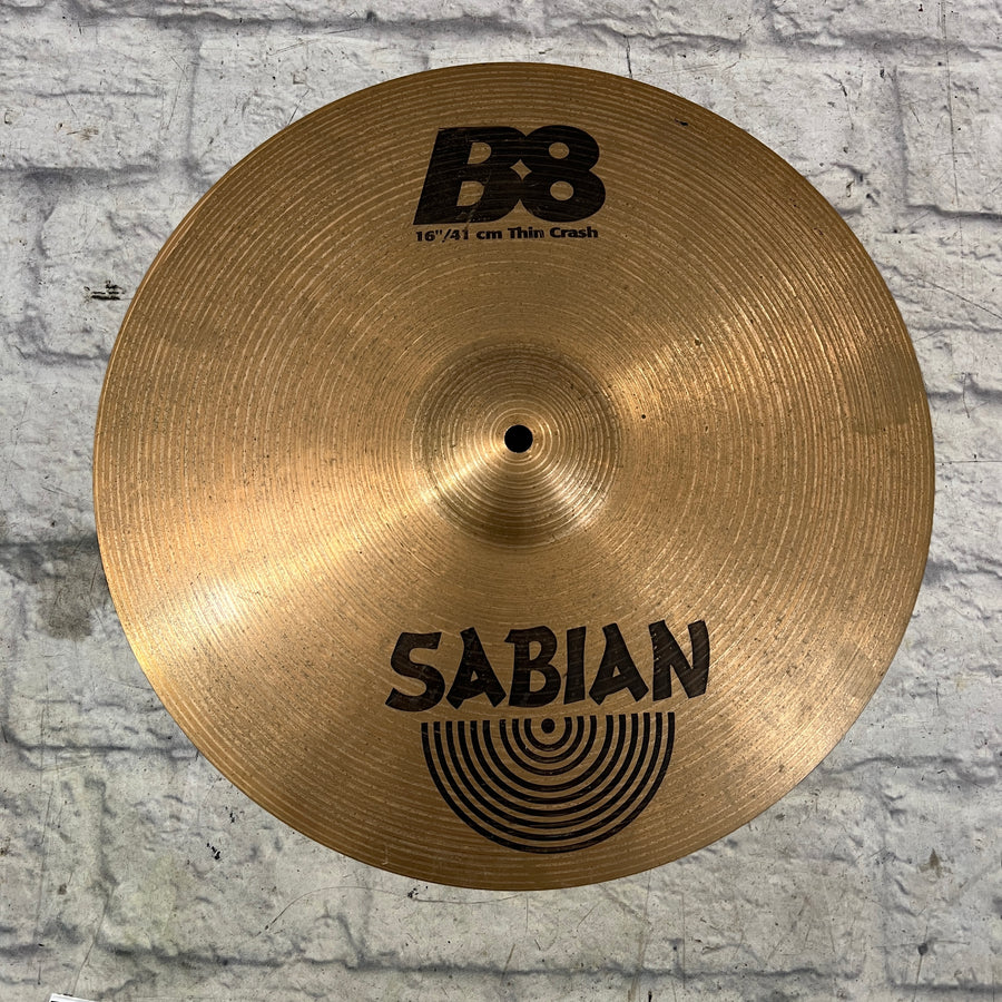 Sabian 16" B8 Thin Crash Cymbal Crash Cymbal