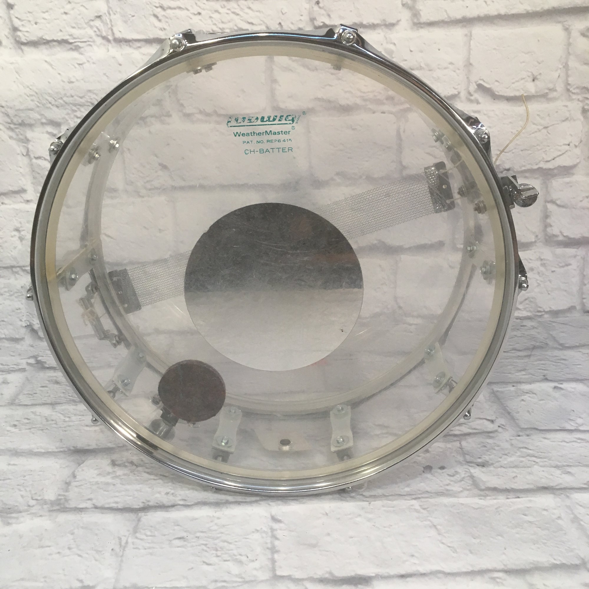 Rare 1976 Ludwig 14x5 Vistalite 10 Lug Clear Snare Drum
