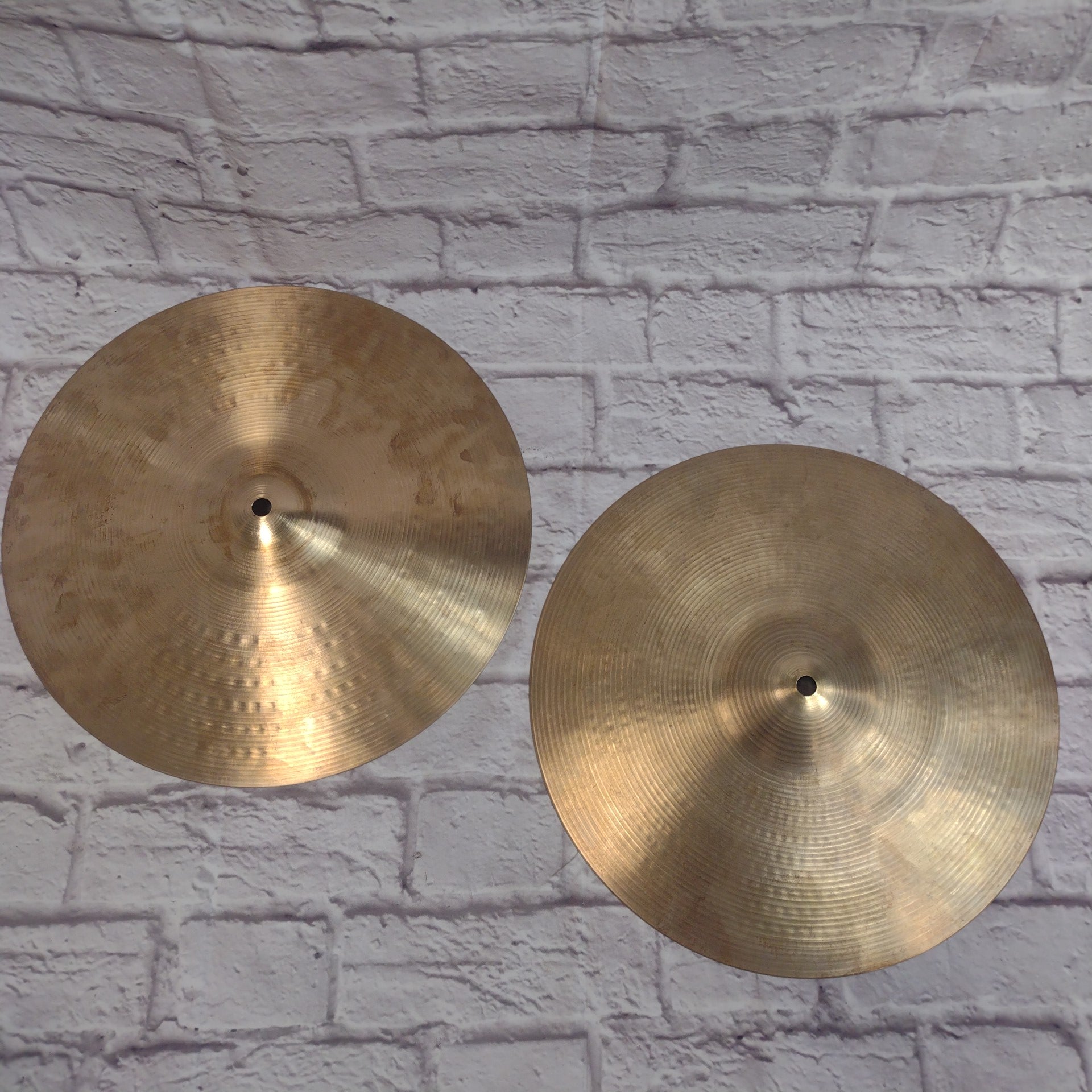 70's Zildjian New Beats Hollow Logo 14" CRACKED Hi Hats