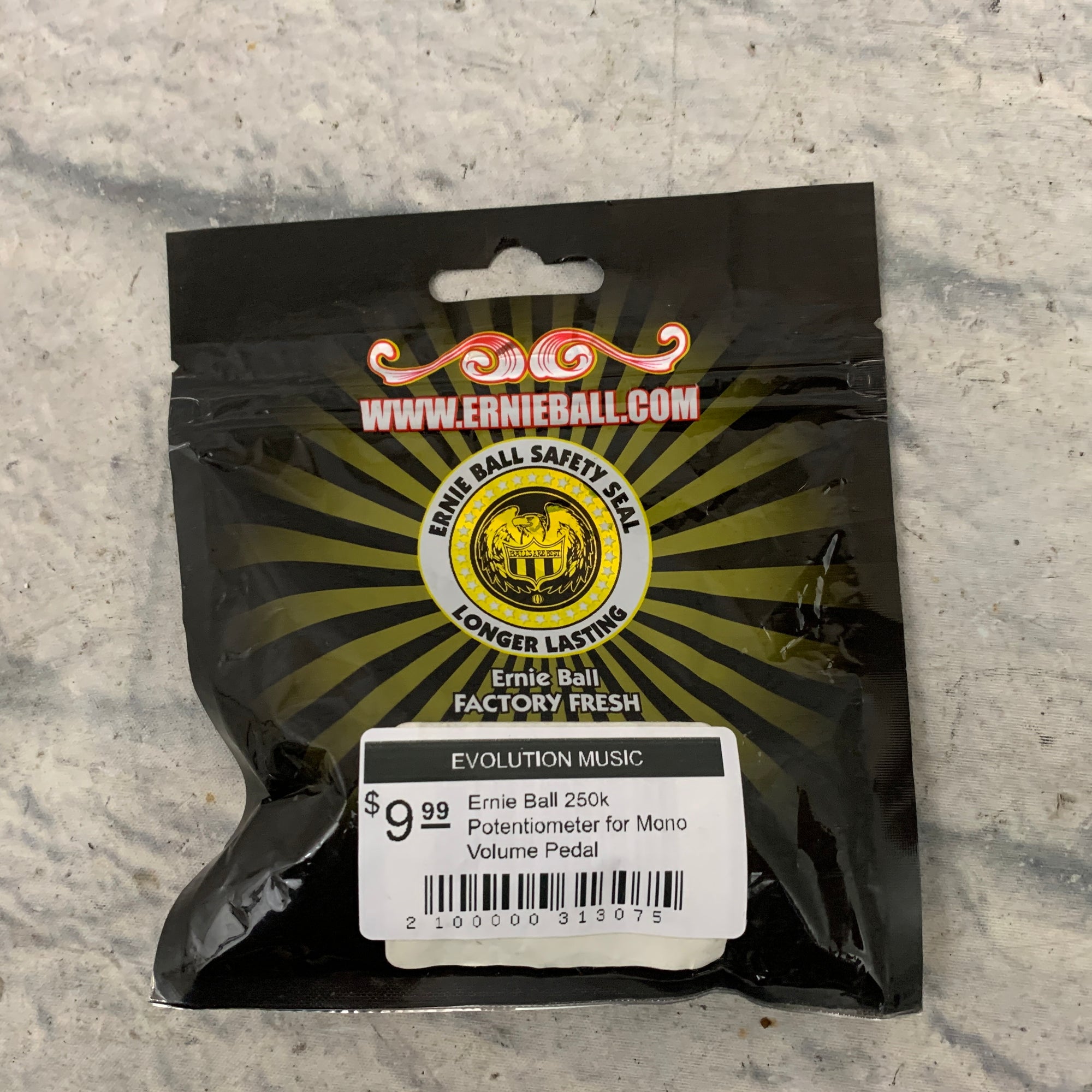 Ernie Ball 250k Potentiometer for Mono Volume Pedal