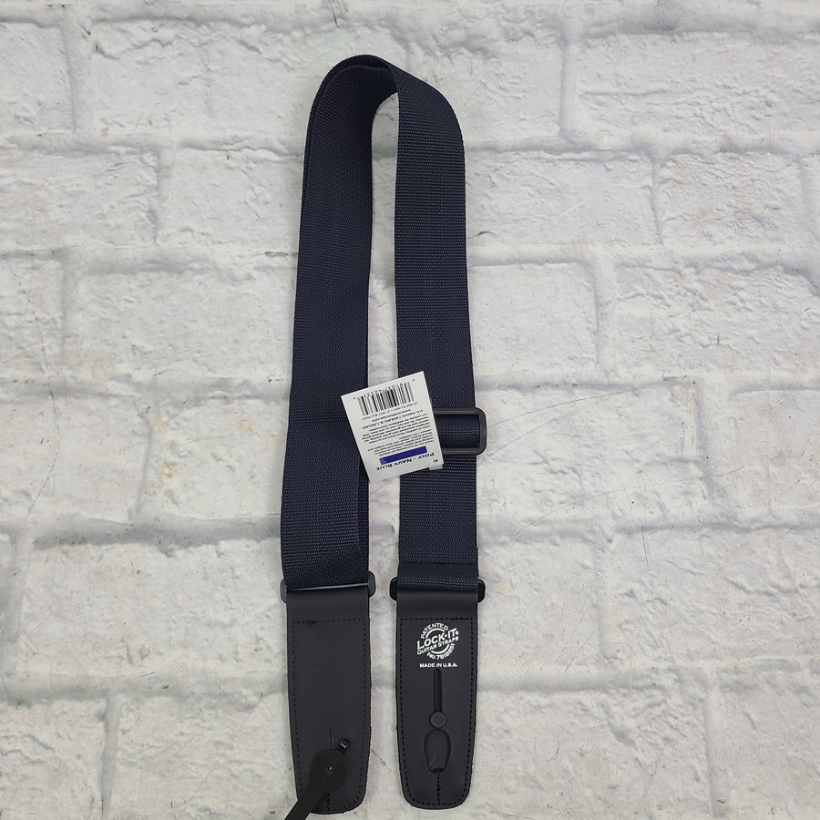 Lock-It Guitar Straps Poly Navy Blue Guitar Strap
