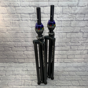 Ultimate Support Telelock TS-90B Speaker Pole Stands Pair w Case