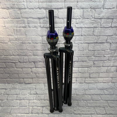 Ultimate Support Telelock TS-90B Speaker Pole Stands Pair w Case
