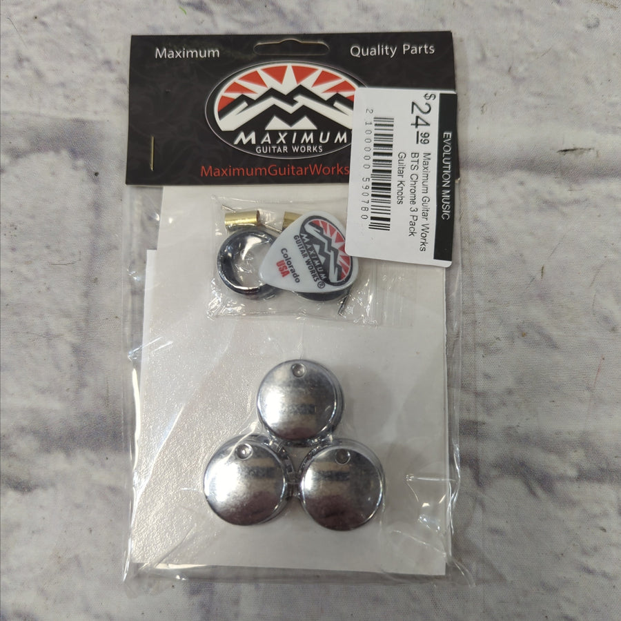 Maximum Guitar Works BTS Chrome 3 Pack Guitar Knobs