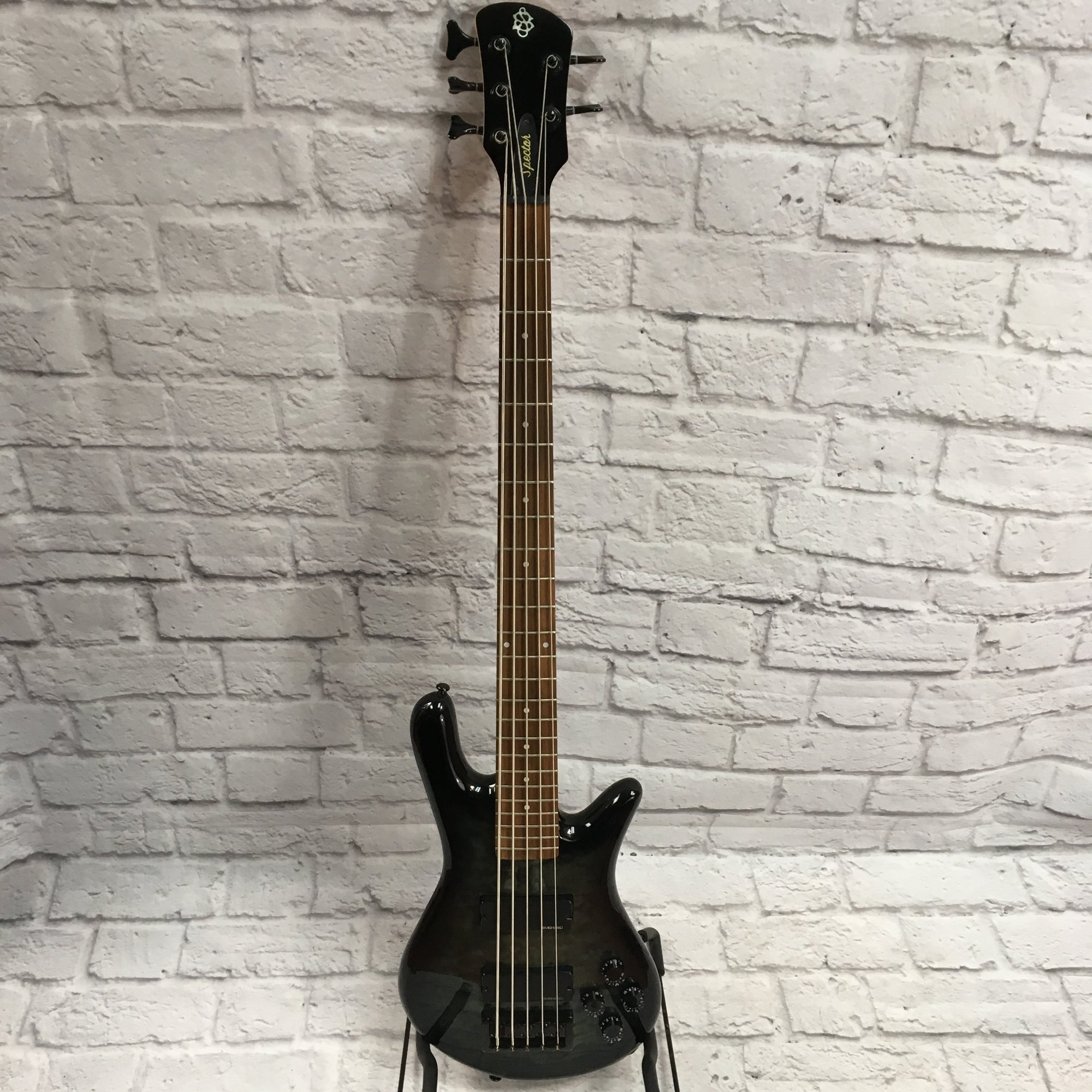 Spector Legend 5 String Bass Trans Black Quilt Top - Evolution Music