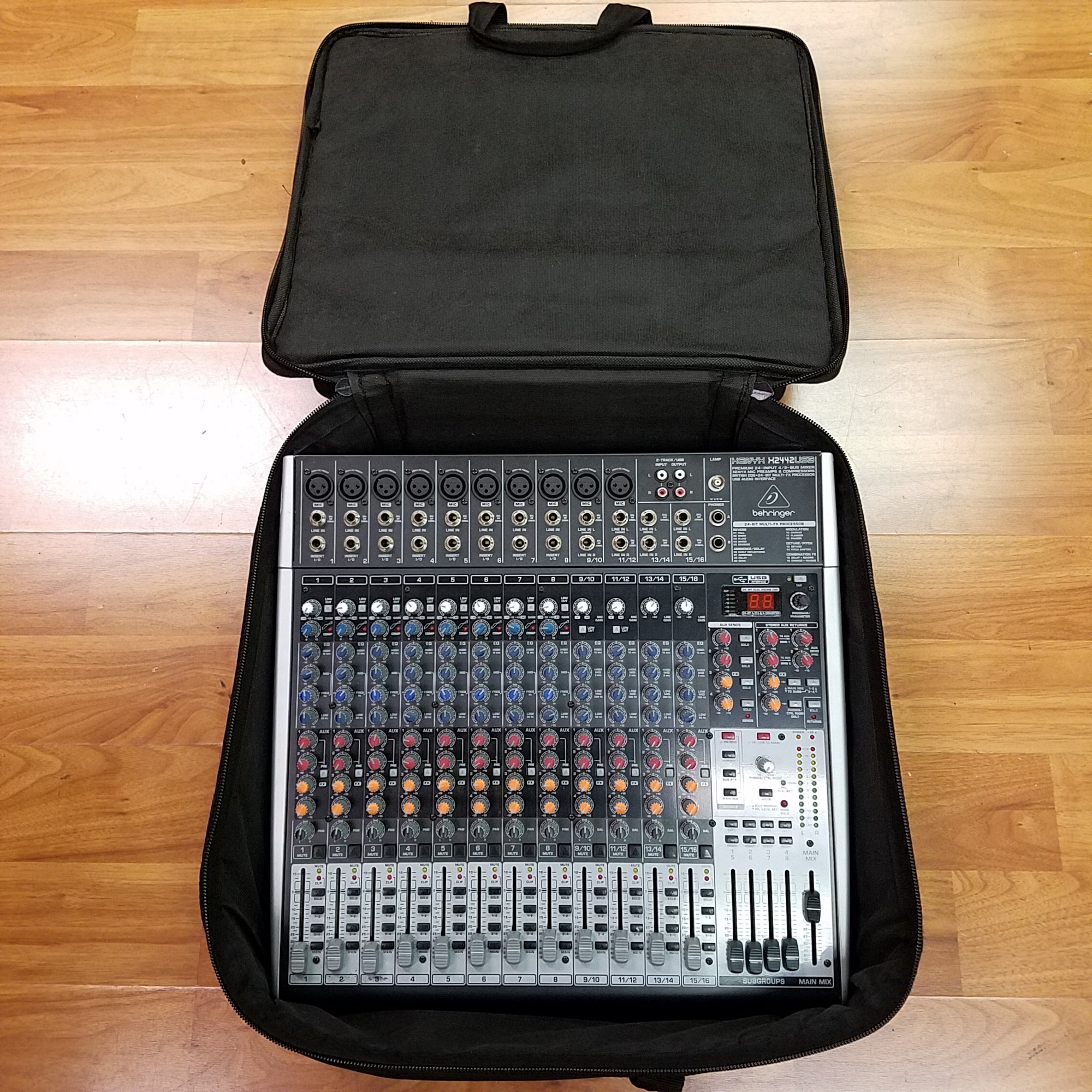 Behringer Xenyx X2442USB Mixer w/ Case AS-IS