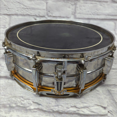 Ludwig No. 400 Supraphonic 5x14" Aluminum Snare Drum with Pointed Blue/Olive Badge 1969 - 1979 S/N 999589