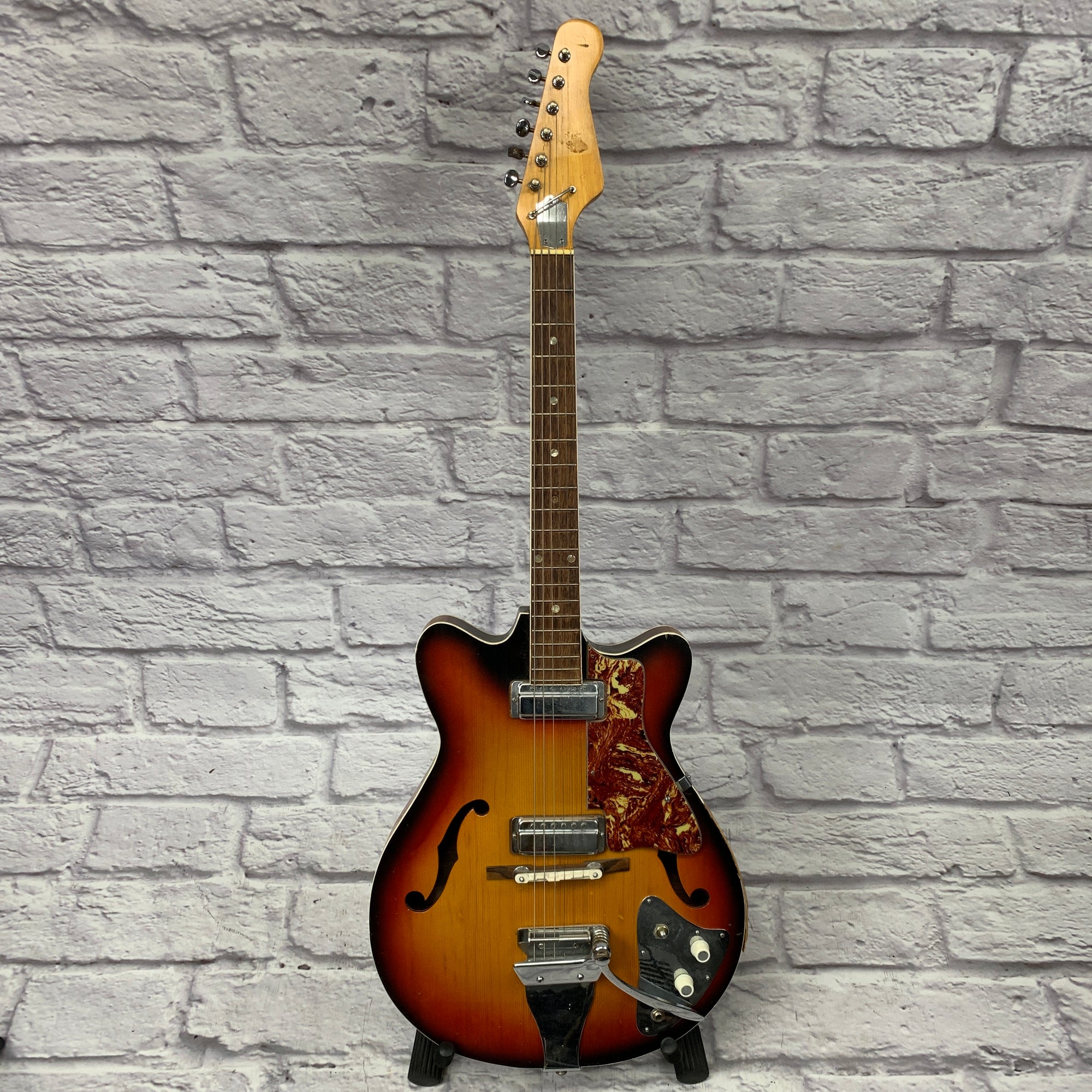 Vintage 1960s Japan Hollow Body Electric Guitar Sunburst | Project Guitar