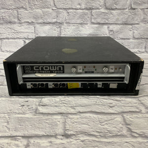 Crown Macro-Tech 1200 2-Channel Power Amplifier w/ Custom Connector Panel & Rack Case