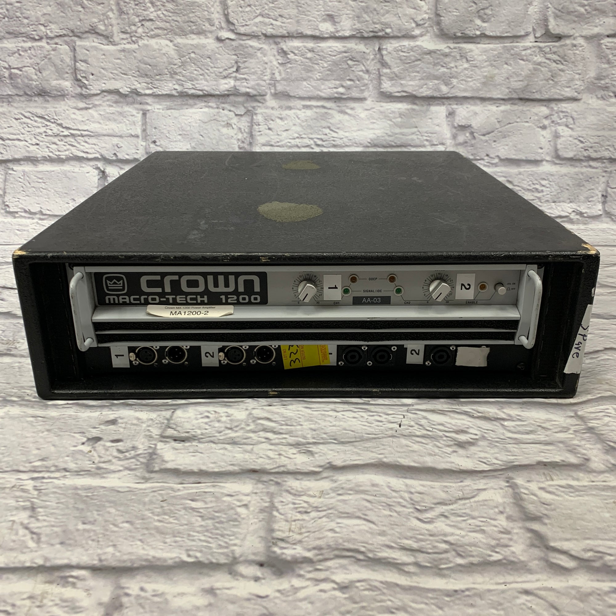 Crown Macro-Tech 1200 2-Channel Power Amplifier w/ Custom Connector Panel & Rack Case