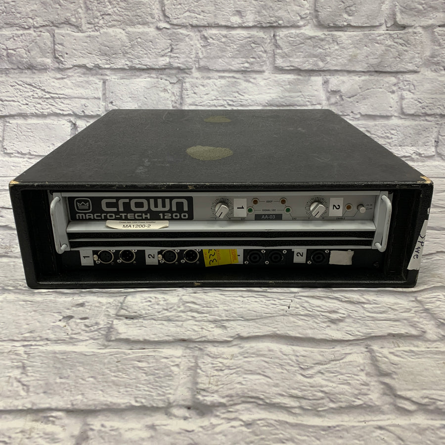 Crown Macro-Tech 1200 2-Channel Power Amplifier w/ Custom Connector Panel & Rack Case