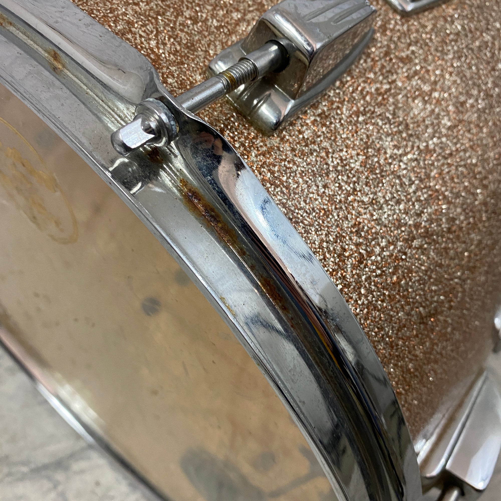 Vintage 70s Ludwig 9 x 13 Champagne Sparkle Rack Tom