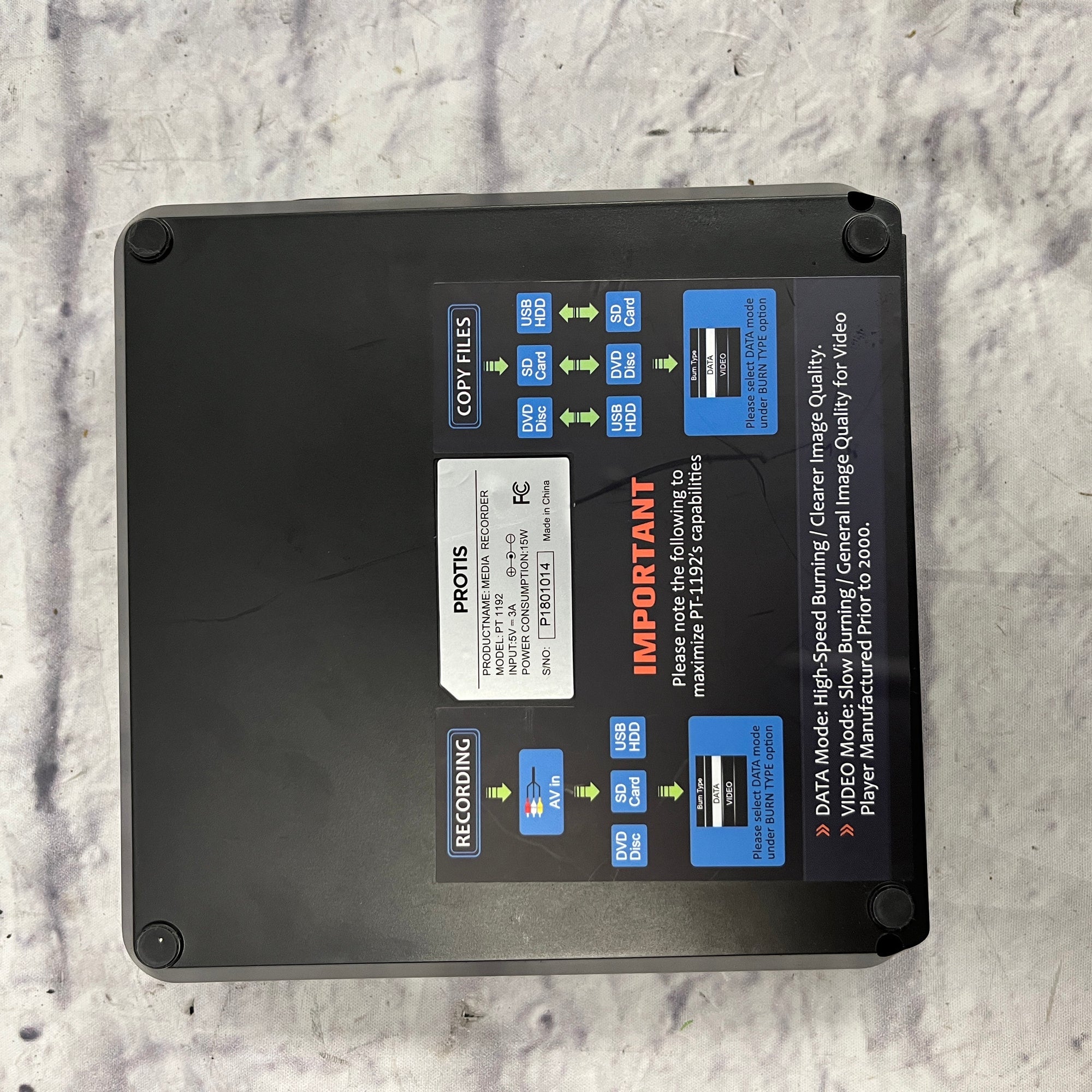 Protis PT1192 Multi Function Media Recorder