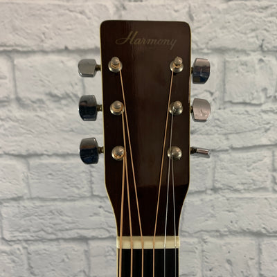 Harmony H-166 Dreadnought Acoustic Guitar MIK 1970s - Natural