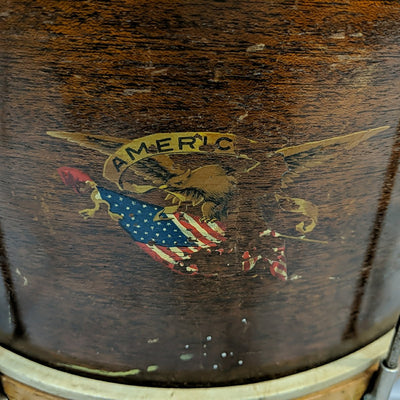 Vintage 1920s / 30s Ludwig Junior Parade Drum 8" x 13" American Flag