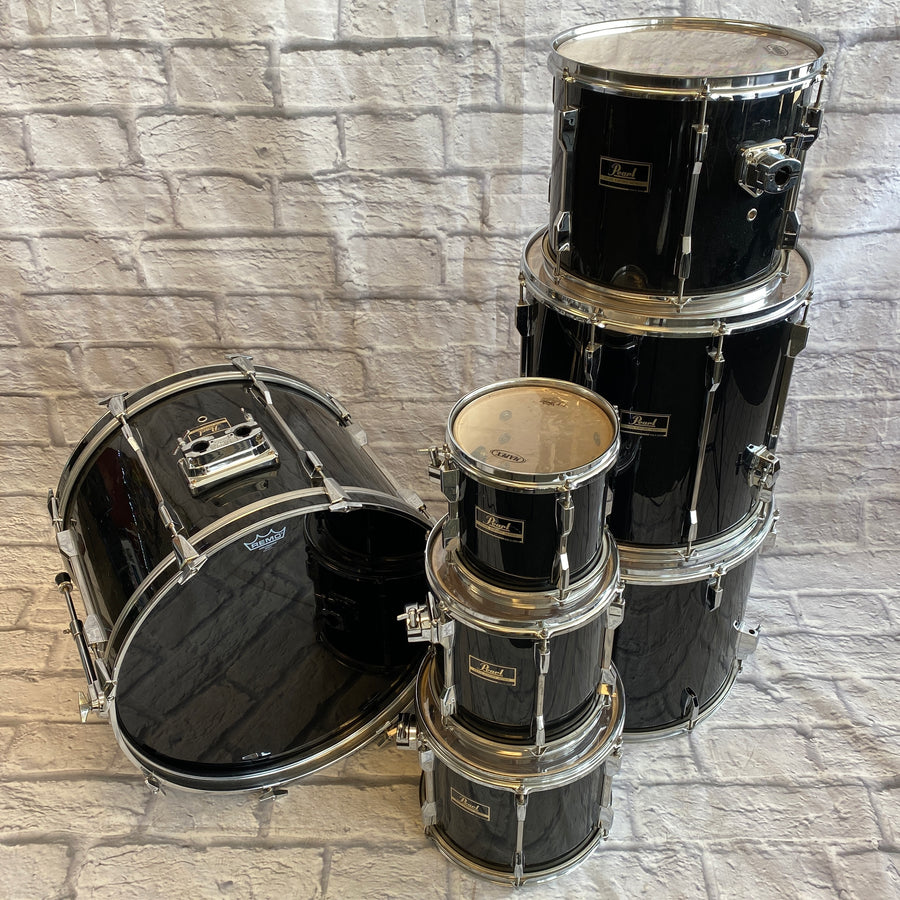 1990s Pearl Export Series 7pc Drum Kit Black