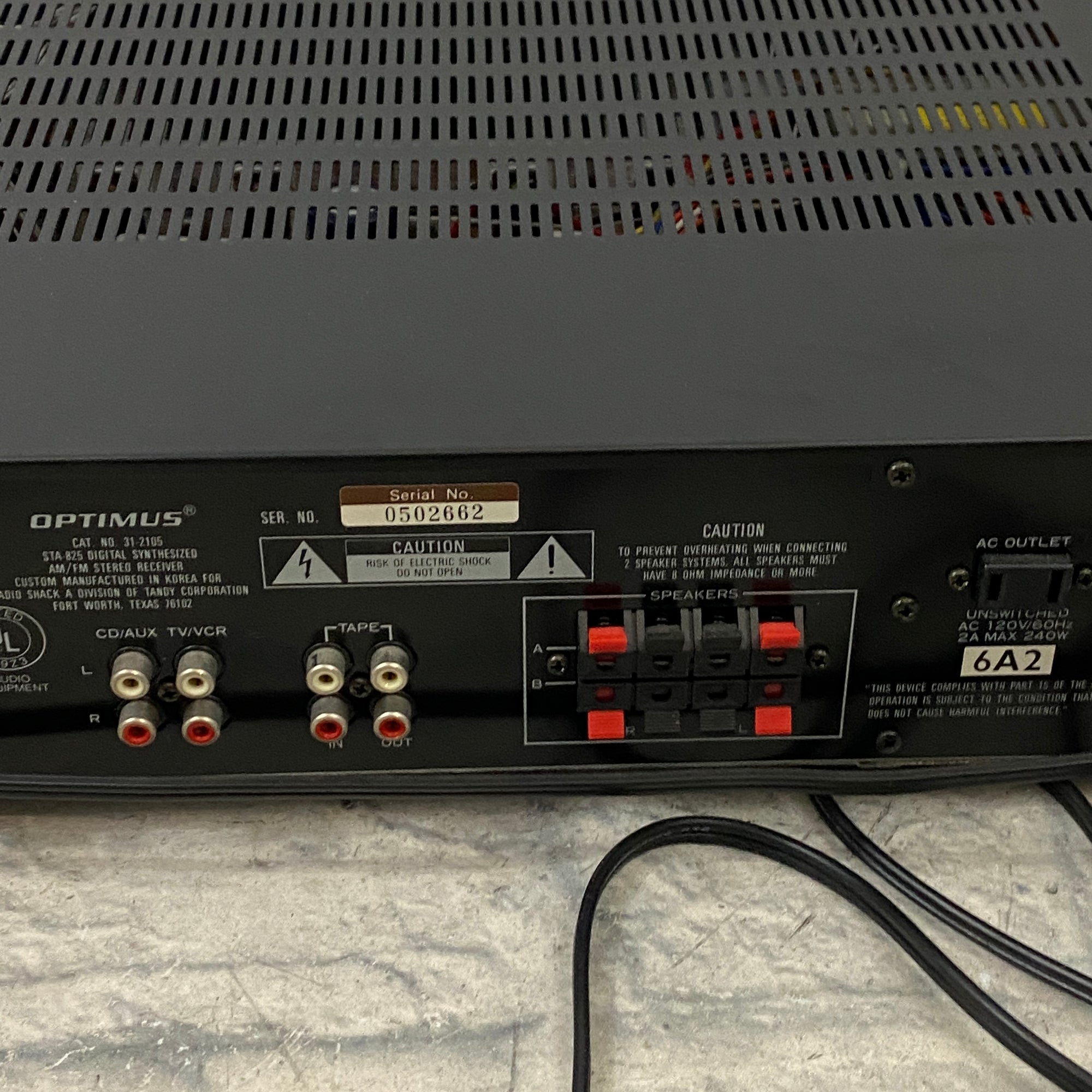 Optimus STA-825 Digital Synthesized AM/FM Digital Audio Receiver