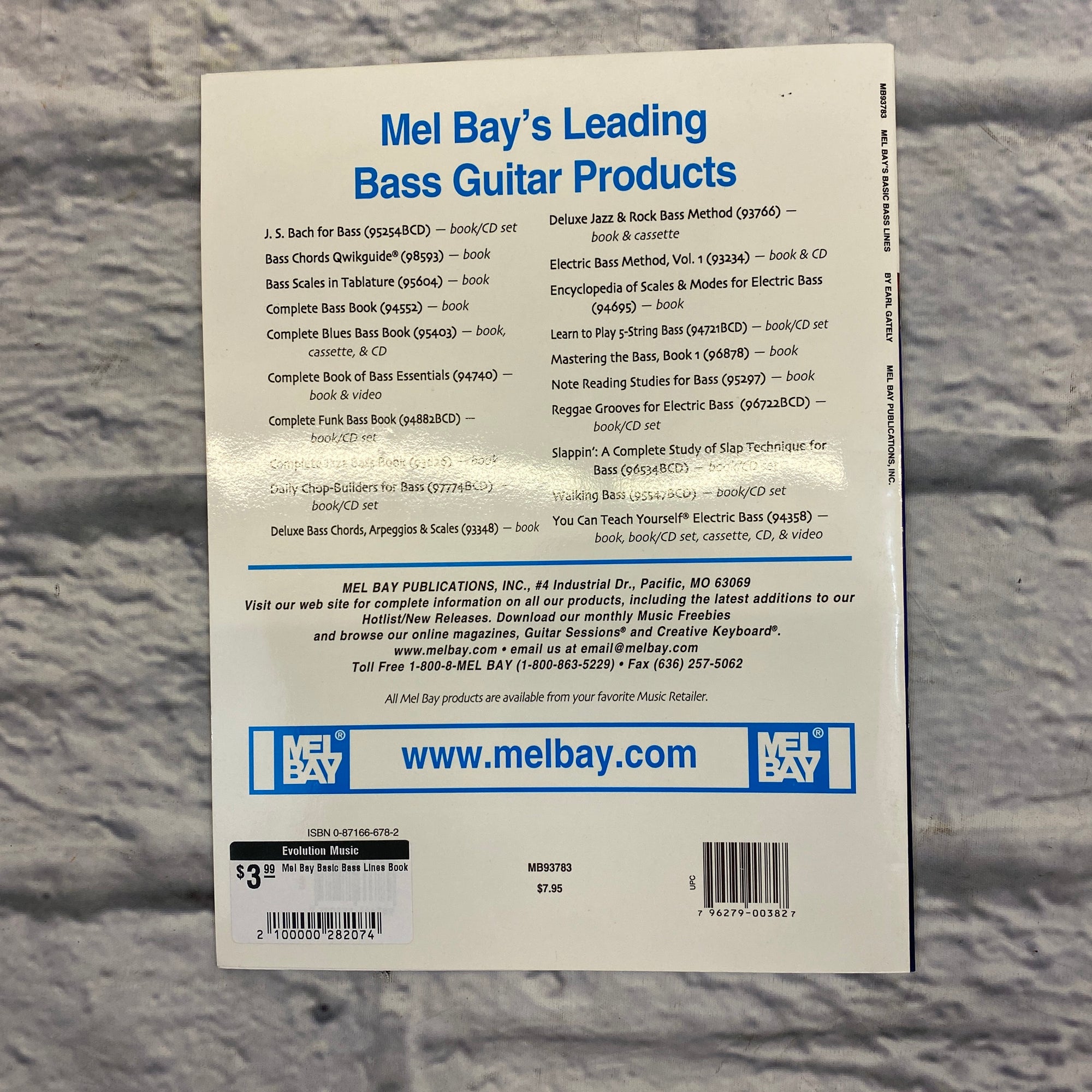 Mel Bay Basic Bass Lines Book
