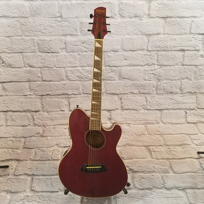 Ibanez Talman Inter City Acoustic Electric Guitar Trans Red Sparkle