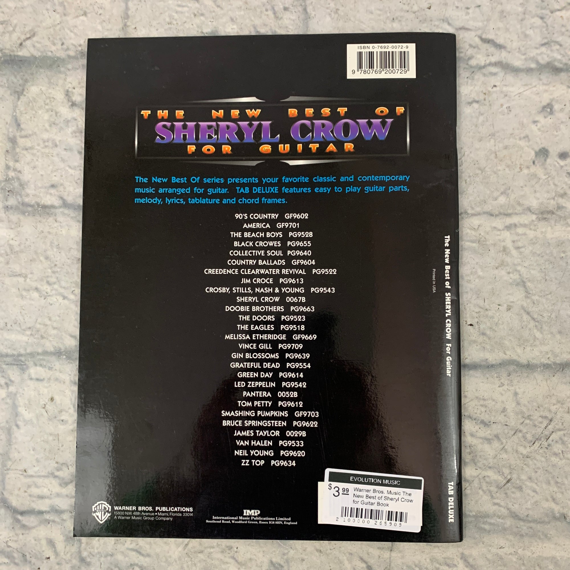 Warner Bros. Music The New Best of Sheryl Crow for Guitar Book