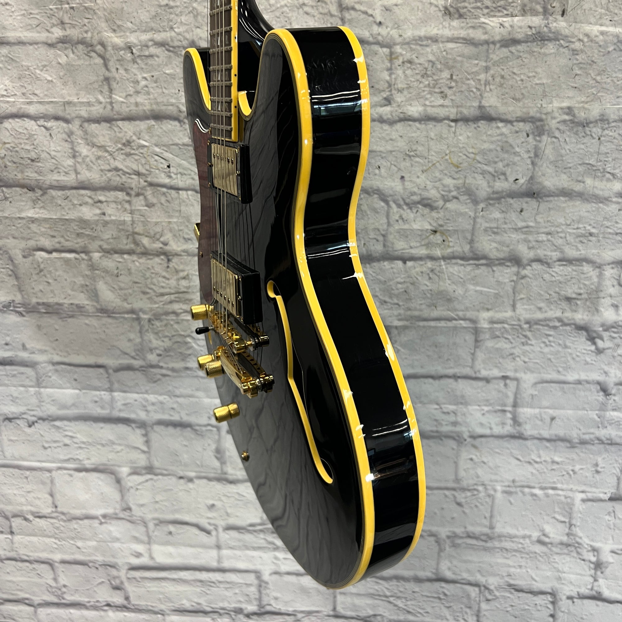 SX Left Handed Semi Hollow Electric Guitar with Case Semi Hollow